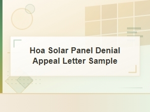 Hoa Solar Panel Denial Appeal Letter Sample