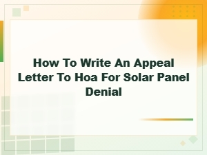 How to Appeal an Hoa Solar Panel Denial