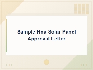 Hoa Solar Panel Approval Letter Sample and Guidelines