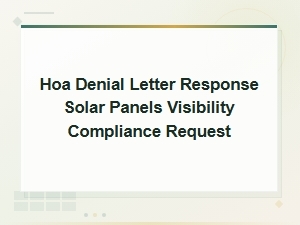 Responding to Hoa Solar Panel Visibility Denials