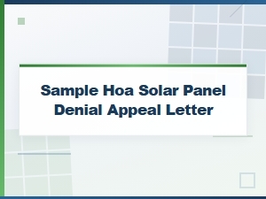 Sample Hoa Solar Panel Denial Appeal Letter